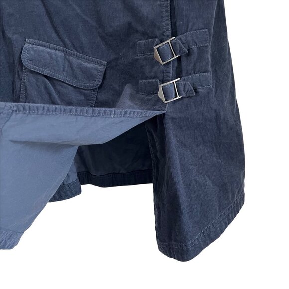 Fransa Blue Corduroy Buckle Detail Asymmetric Bottom Dress Size Medium - Picture 3 of 6